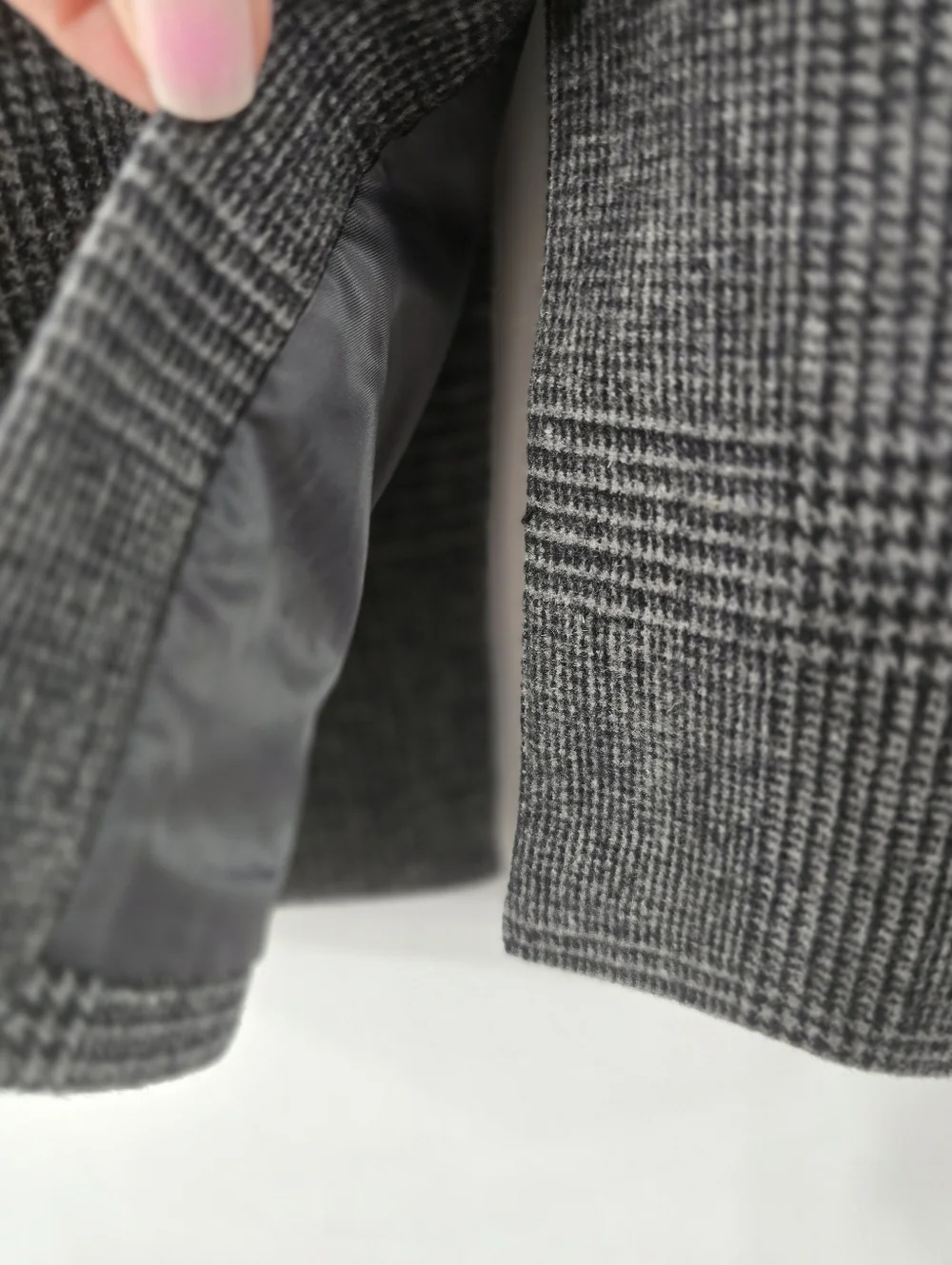 Ralph Lauren Glen Plaid Wool Blend Big Boys Overcoat Hidden Button Velvet Sz 16R